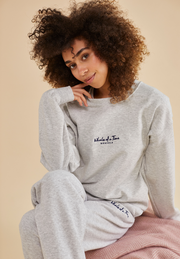 Signature Women's Sweatshirt - Light Grey - Whale Of A Time Clothing