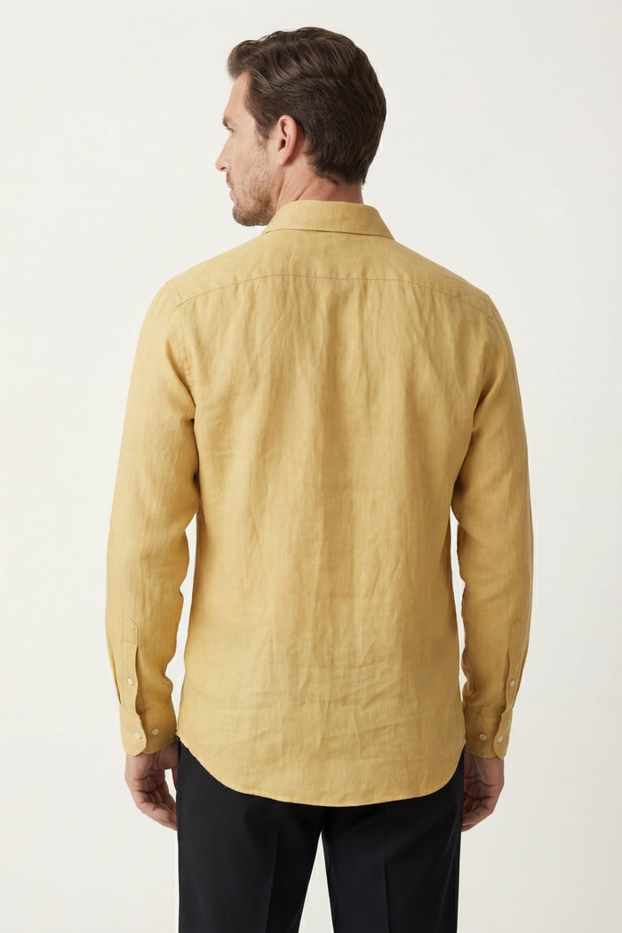 Silano Linen Shirt Yellow