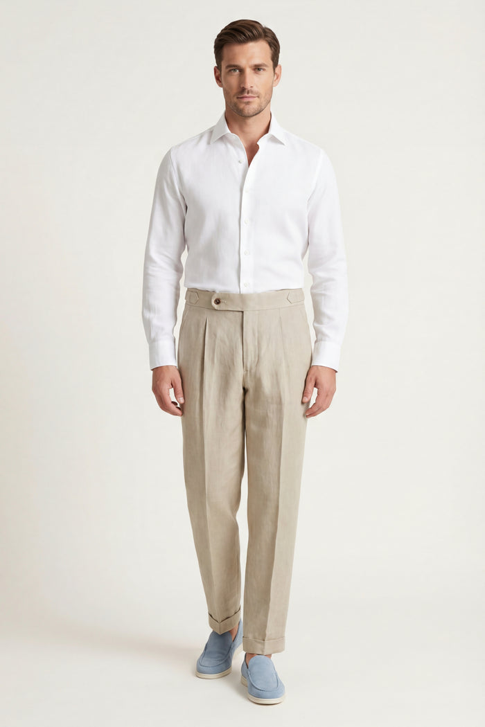 Silano Pleated Trousers Sand