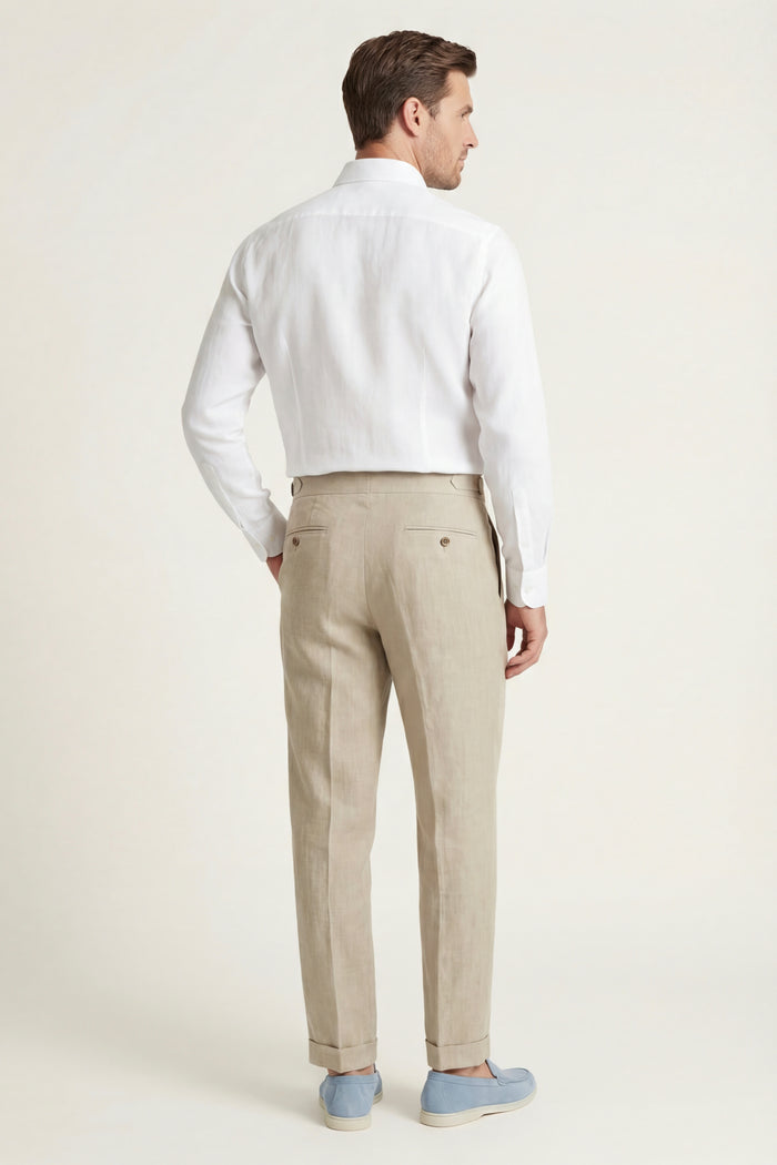 Silano Pleated Trousers Sand