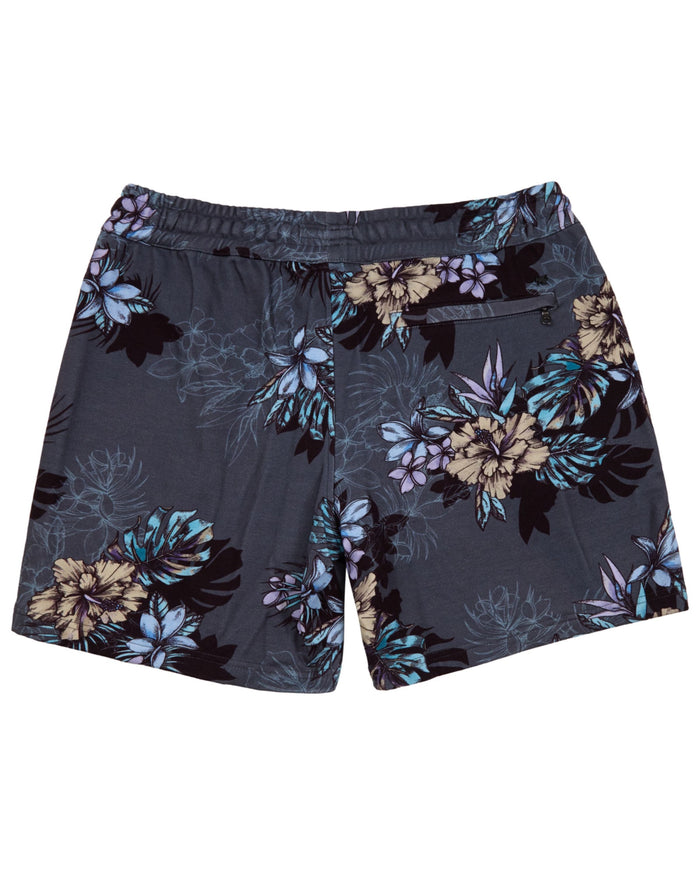 SILUS EXOTIC FLORAL BLACK MENS LOUNGE SHORT