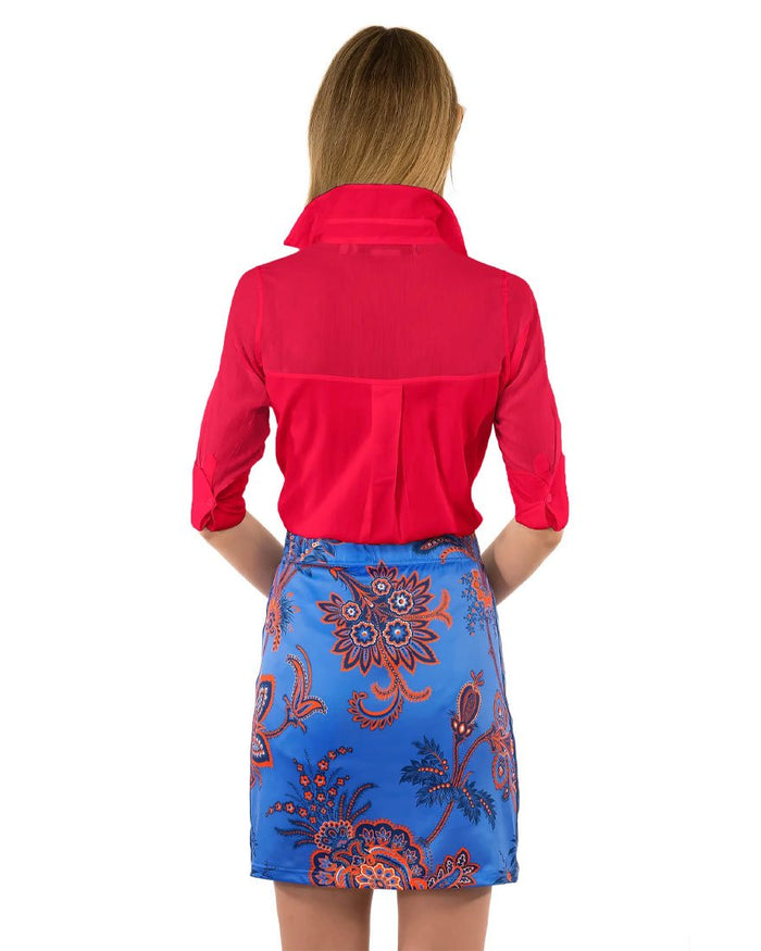 Sleek Voile Top - Coral