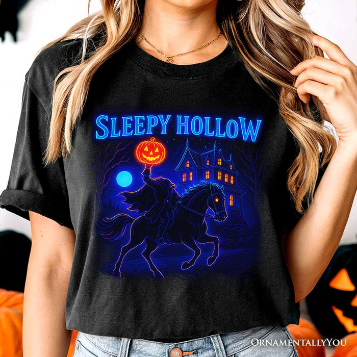 Sleepy Hollow Headless Horseman T-Shirt, Neon Retro Halloween Tee for Spooky Season T-Shirts OrnamentallyYou