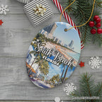 South Beach Artistic Culture Christmas Ornament, Florida Souvenir and Gift Ceramic Ornament OrnamentallyYou Oval