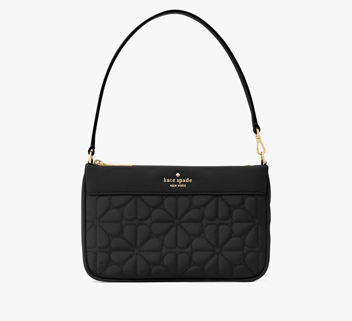Spade Flower Quilted Fabric Convertible Wristlet