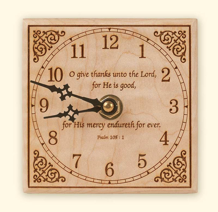Square Maple Clock with Choice of Inscriptions