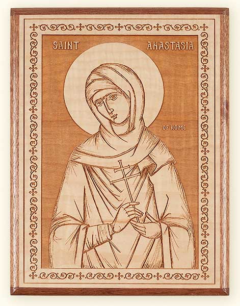 L237 St. Anastasia the Roman Laser Engraved Icon