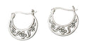 Sterling Silver Flower Hoop Earrings
