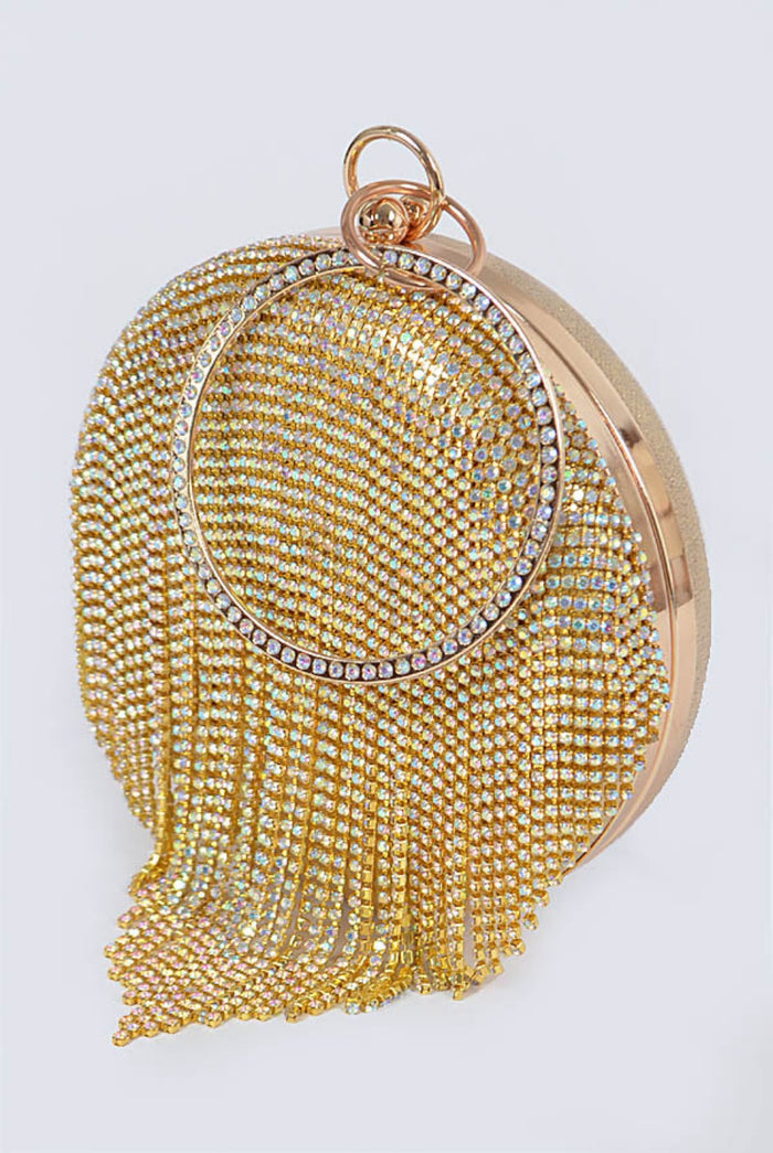 Stingy......Studded Fringe Round Clutch Purse H&D Accessories