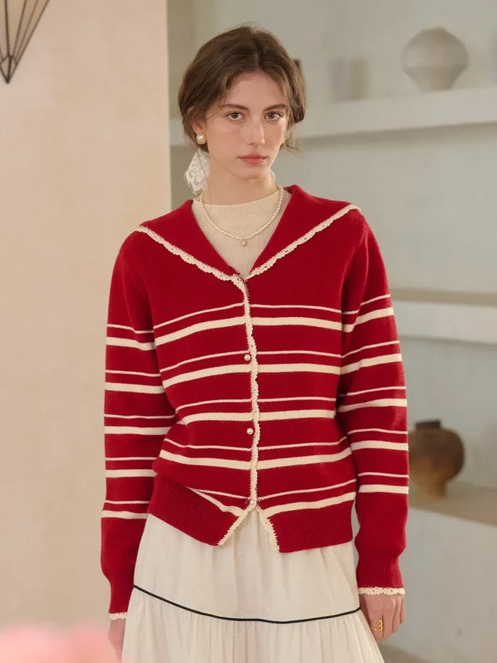 Stormi V-Neck Stripe Cardigan