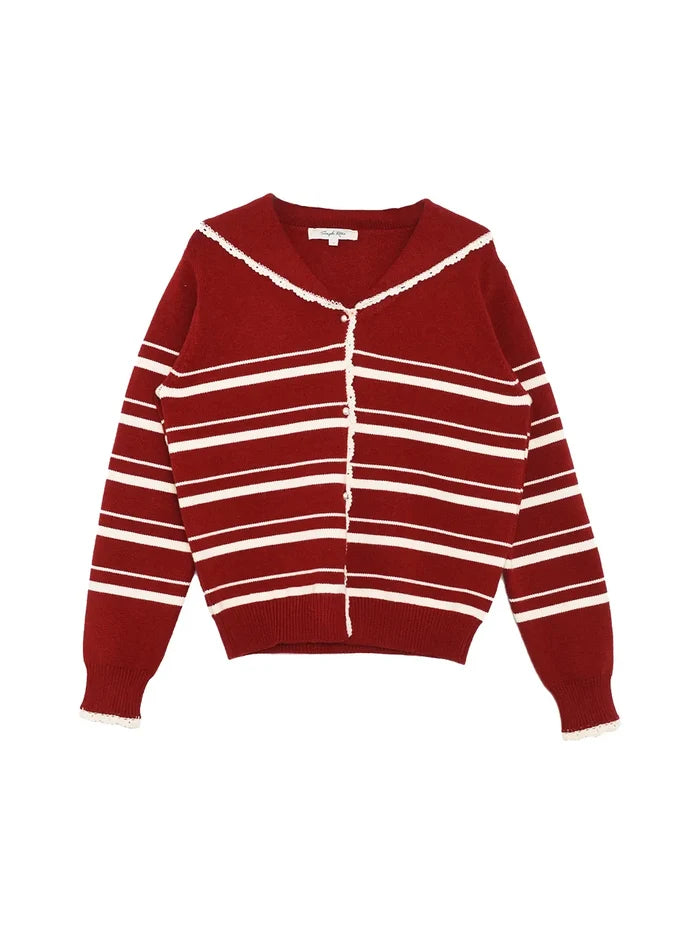 Stormi V-Neck Stripe Cardigan