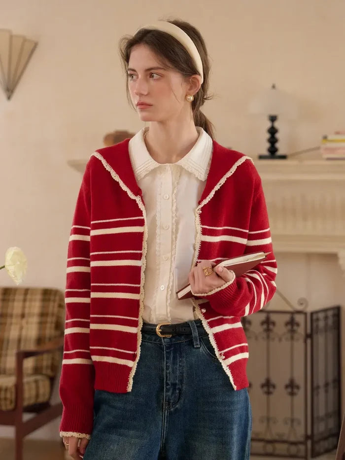 Stormi V-Neck Stripe Cardigan