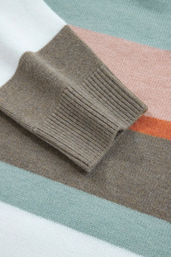 Striped Knit Drop Shoulder Sweater - Sweaters & Cardigans/Sweaters