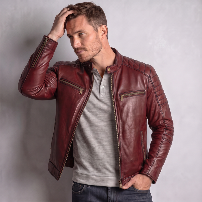 XS / Maroon / Leather