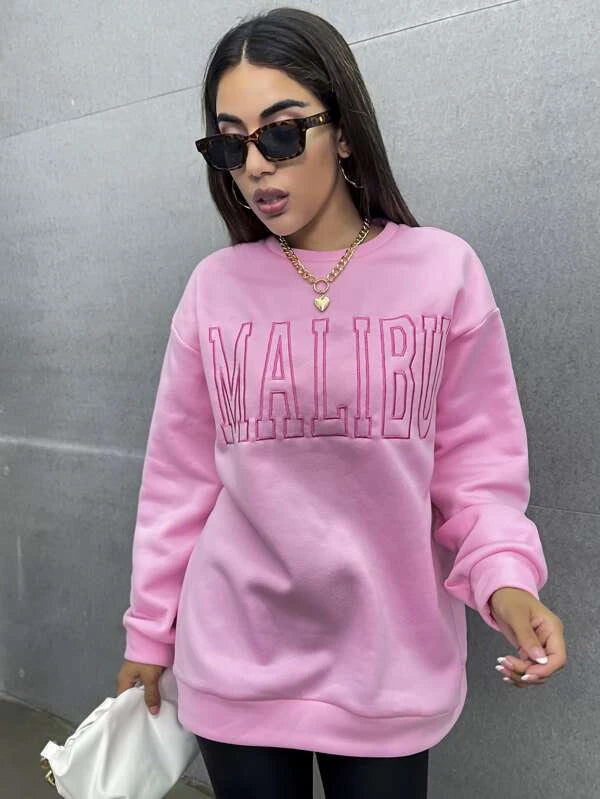 SXV  'MALIBU’ Embroidered Cool Aesthetic Sweatshirt