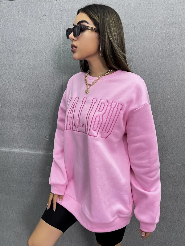 SXV  'MALIBU’ Embroidered Cool Aesthetic Sweatshirt