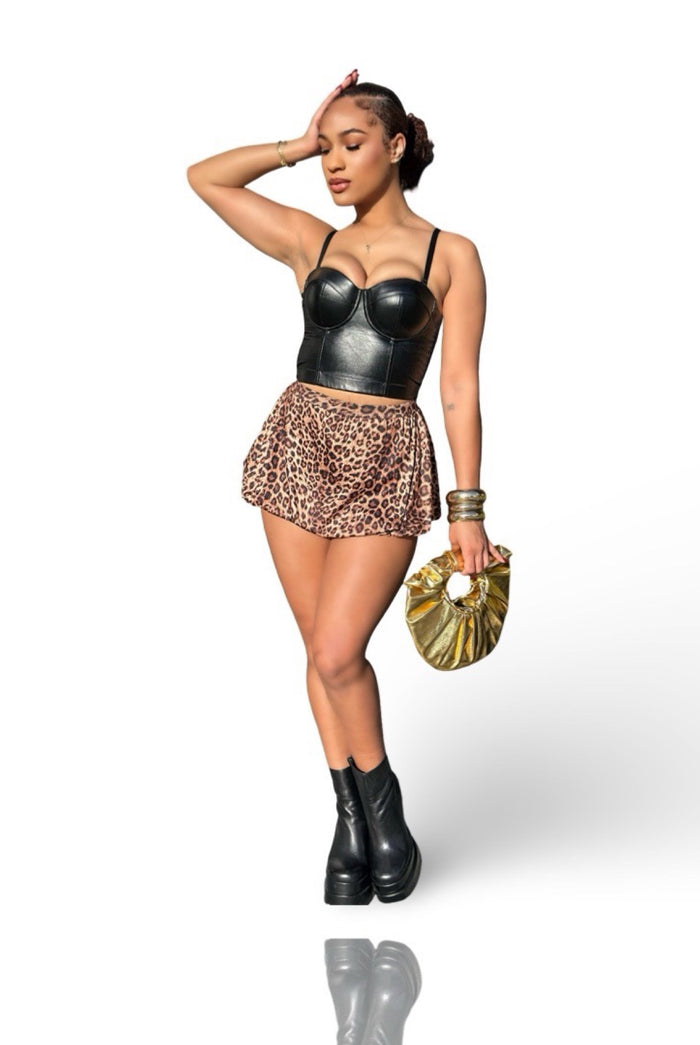 Tame Me - Bubble Animal Print Mini Skirt