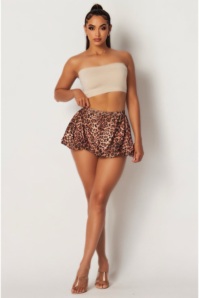 Tame Me - Bubble Animal Print Mini Skirt