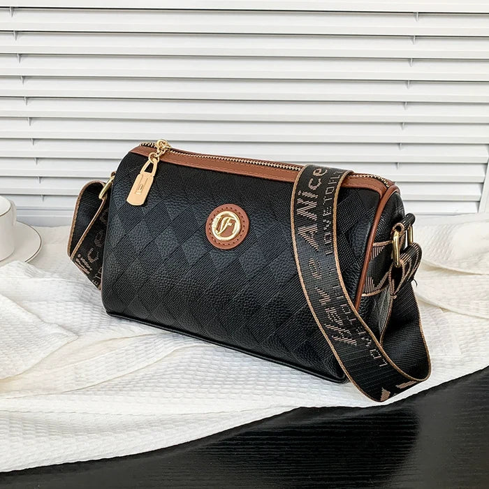 TB00587 Women's Texture Contrast Shoulder Bag