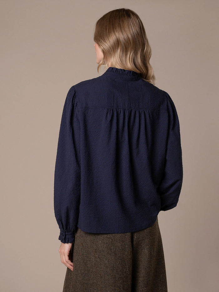Textured Frill Collar Blouse