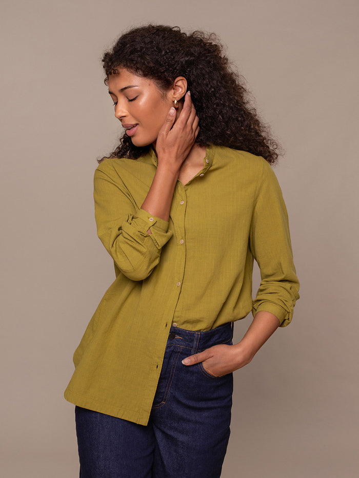 Textured Pleat Back Shirt