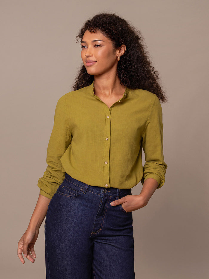 Textured Pleat Back Shirt