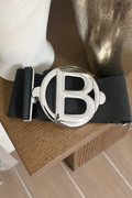 The “Boss Initial” Stretch Belt - Silver
