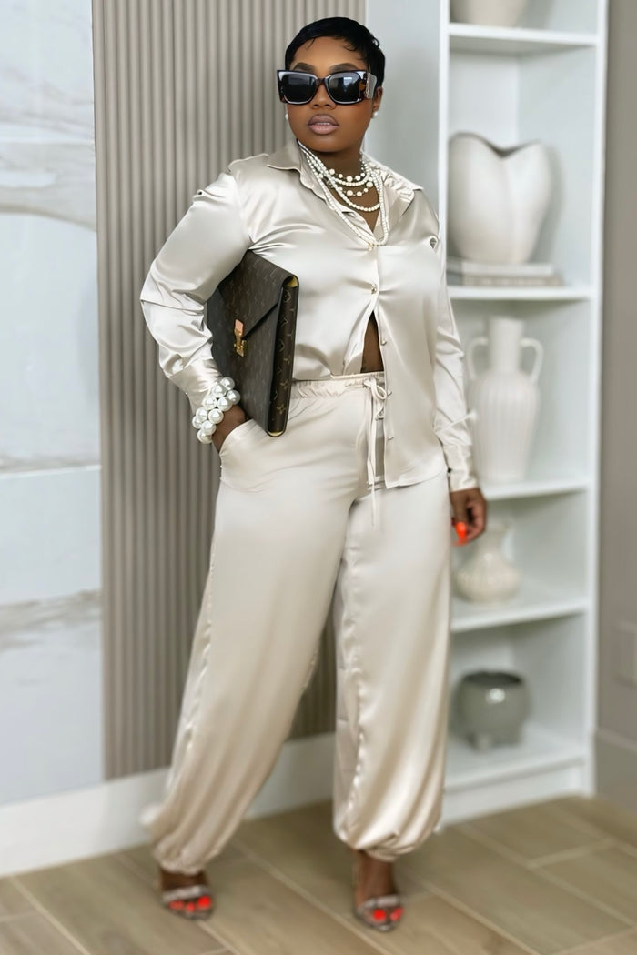 The Dominique Satin Executive Set