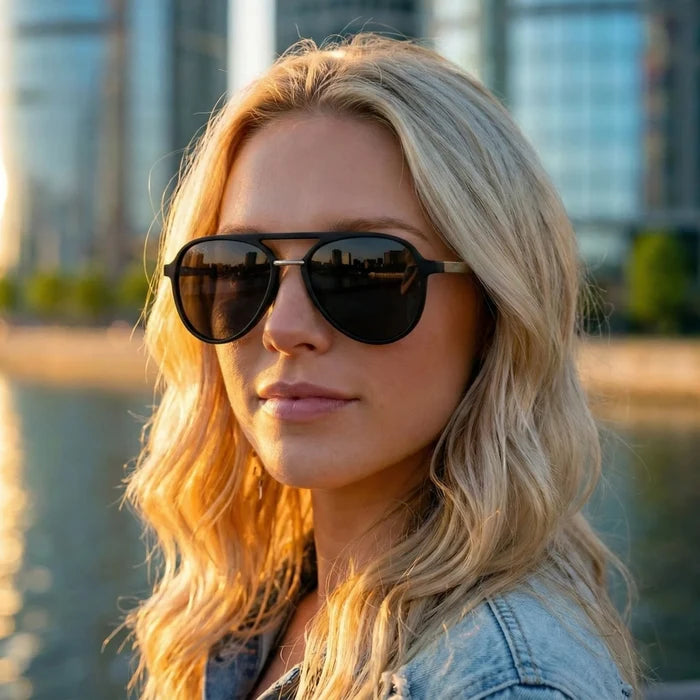 The Earhart Sunnies - Black (P) - One Eleven Olive Boutique