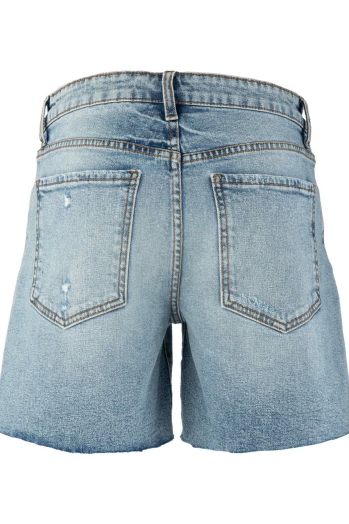 The Hailey High Rise Raw Hem Shorts by KUT
