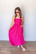 The Paradise Pink Midi Dress - One Eleven Olive Boutique