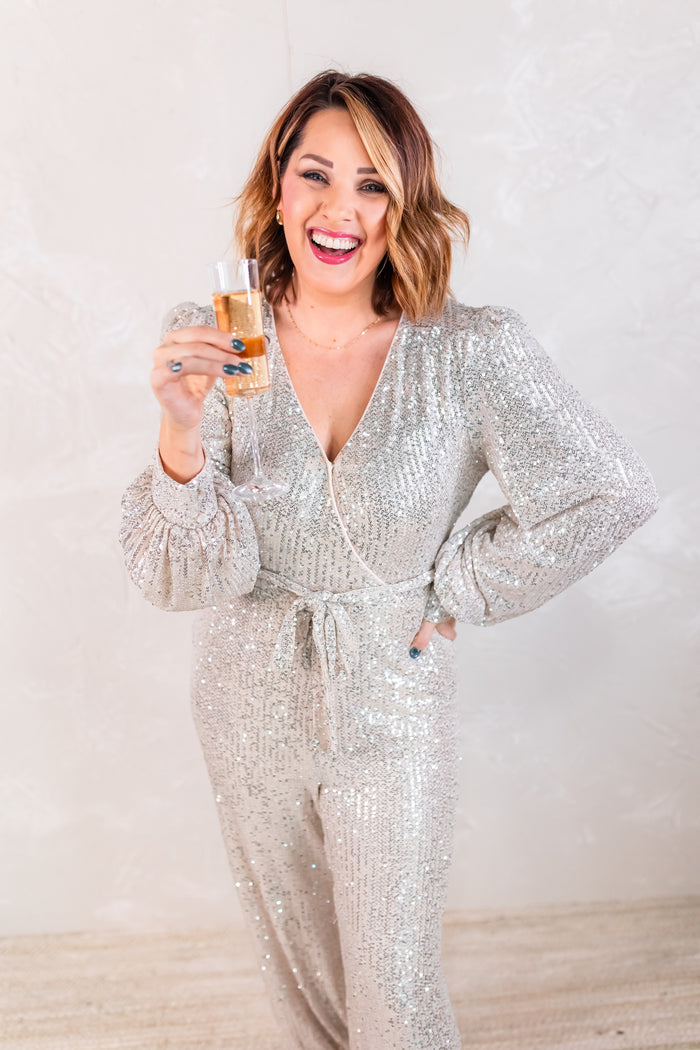 The Party Glam Sequin Jumpsuit - One Eleven Olive Boutique