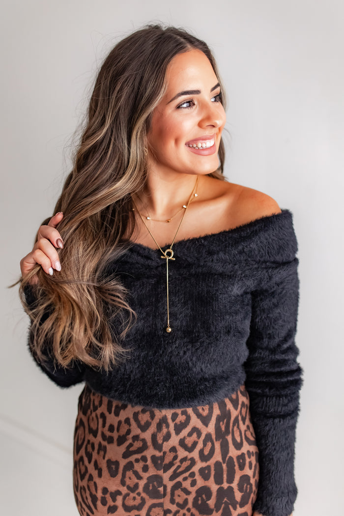 The Real Moment Fuzzy Sweater - One Eleven Olive Boutique