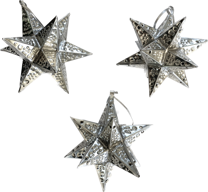 Three Dimensional Tin Star Ornament