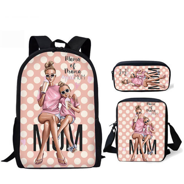 Three-Piece Printed Student Backpack Set | School Backpack Set