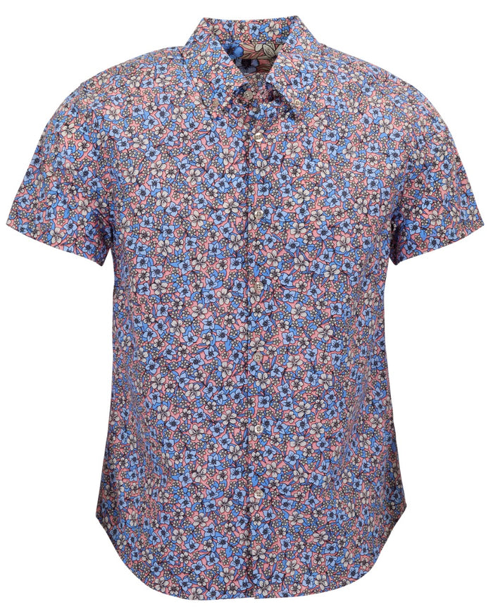 TIM FLORAL FIELD CORAL MENS PRINTED SHIRT