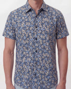 TODD FLORAL FIELD BLACK MENS KNIT SHIRT