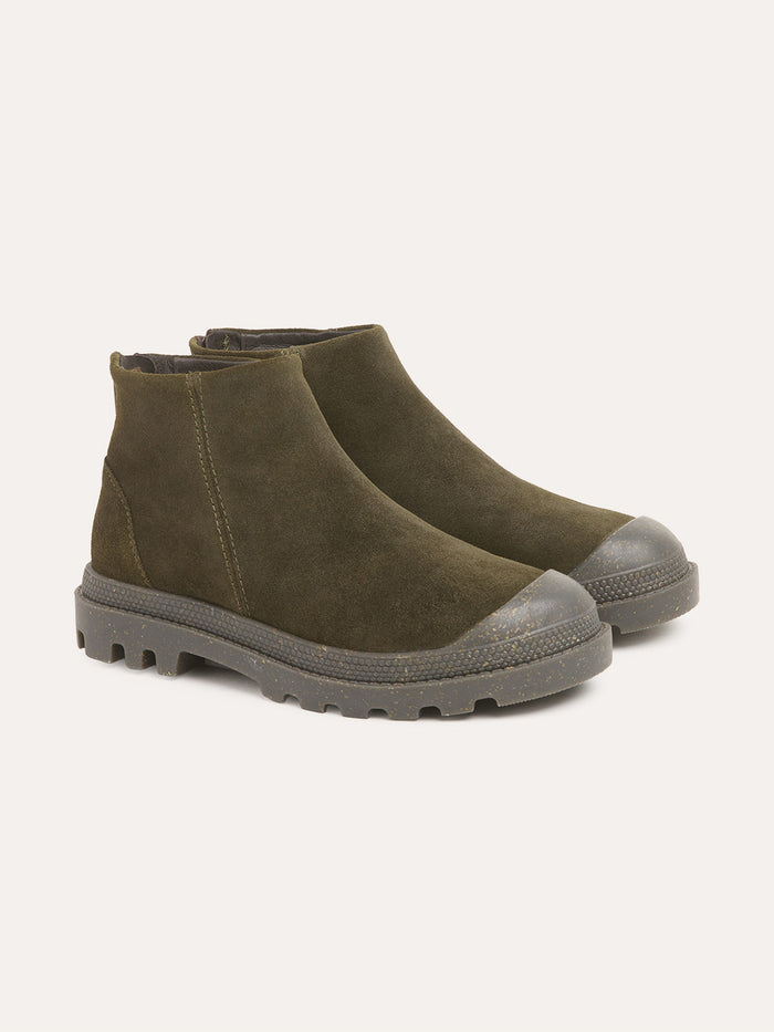 Toe Cap Suede Ankle Boots