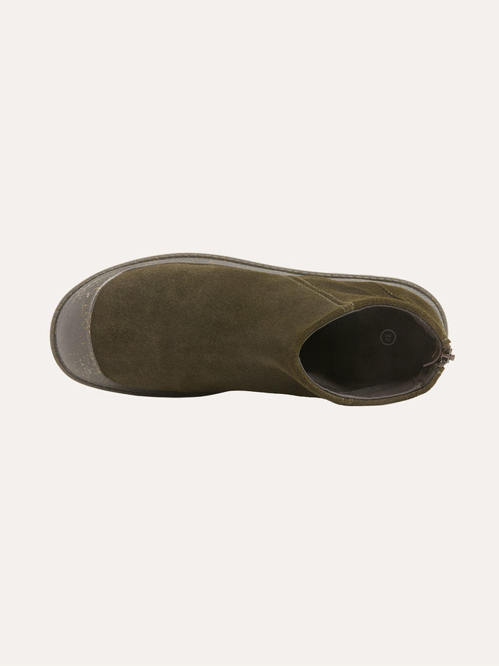 Toe Cap Suede Ankle Boots