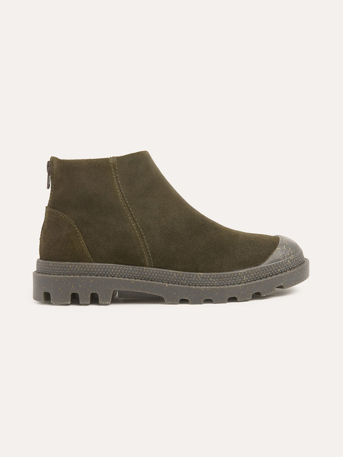 Toe Cap Suede Ankle Boots