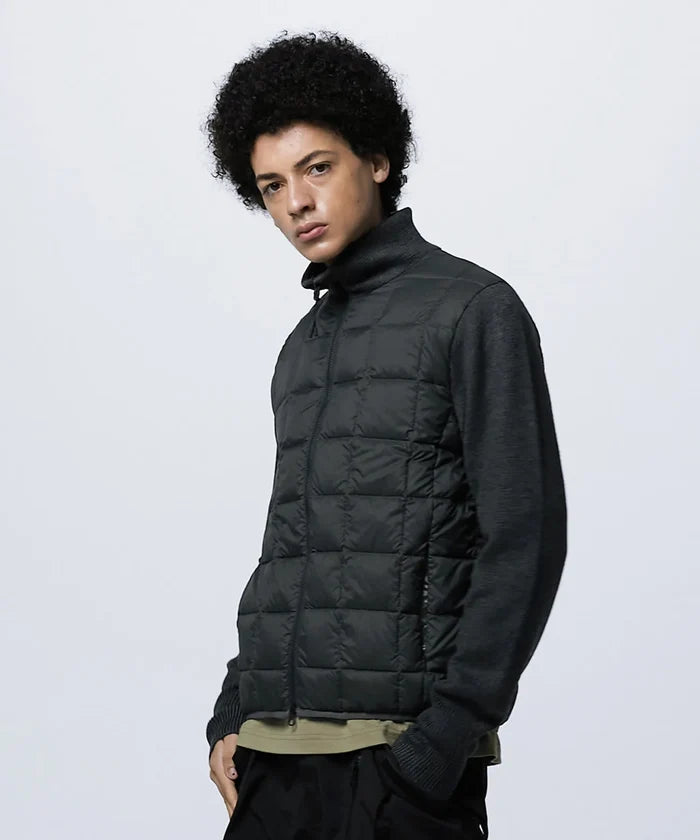 Unisex Basic Hi Neck Down Jacket + Knit Sleeves