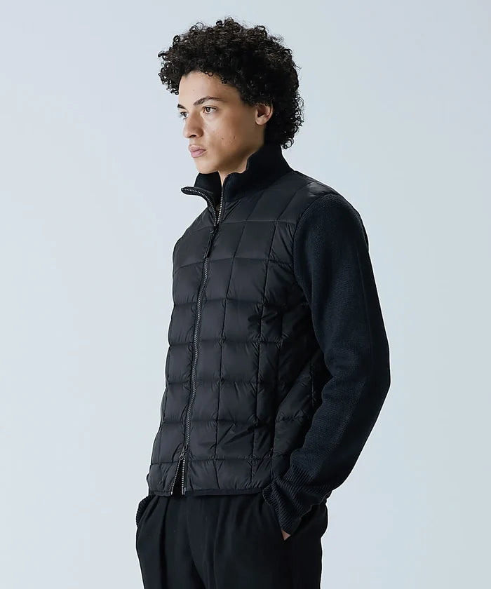 Unisex Basic Hi Neck Down Jacket + Knit Sleeves