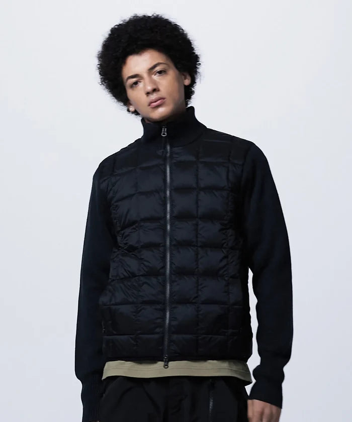 Unisex Basic Hi Neck Down Jacket + Knit Sleeves