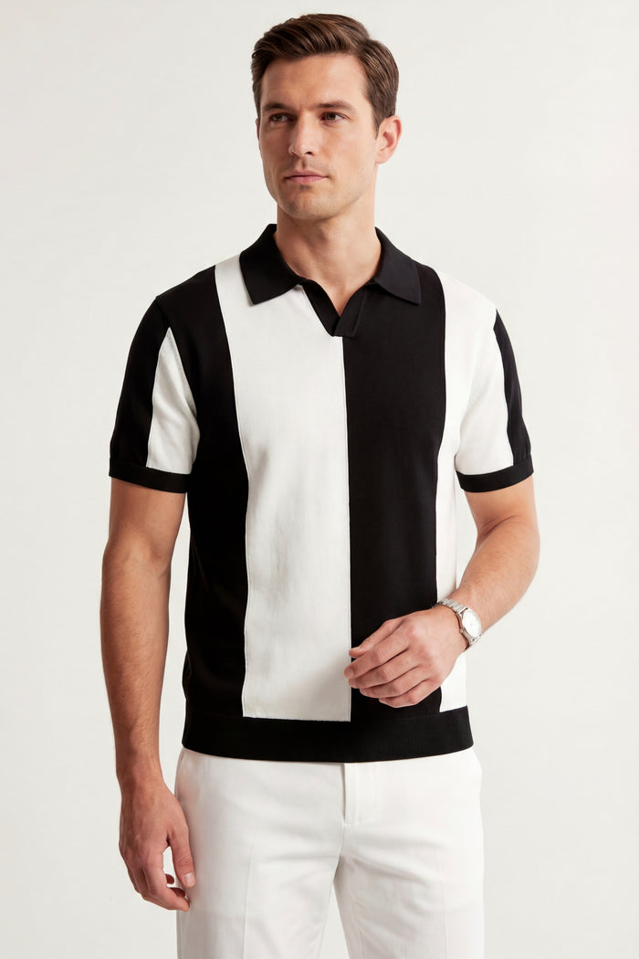 Valtero Colorblock Polo Black