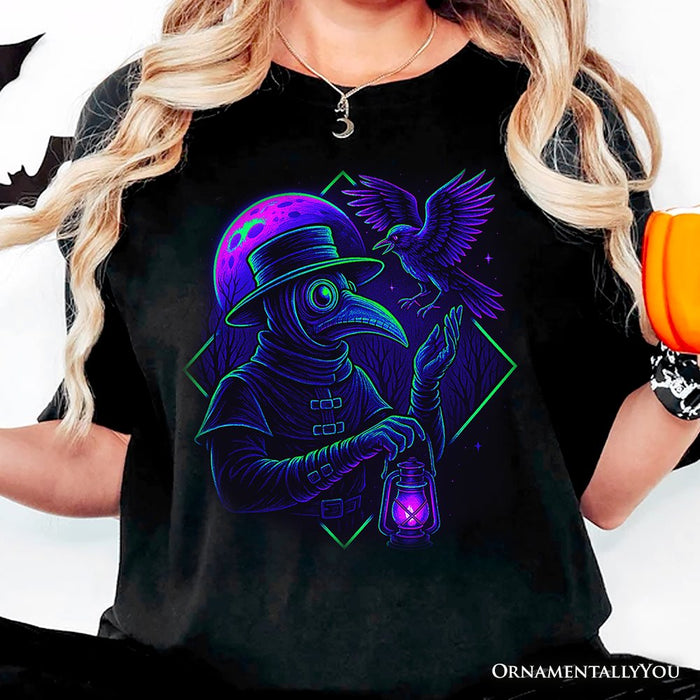 Vaporwave Plague Doctor T-Shirt, Retro Neon Horror Vibes Halloween Tee T-Shirts OrnamentallyYou