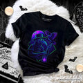 Vaporwave Plague Doctor T-Shirt, Retro Neon Horror Vibes Halloween Tee T-Shirts OrnamentallyYou Black XS