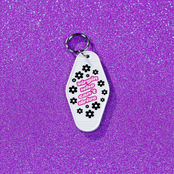 Virgin Who Can't Drive Keychain