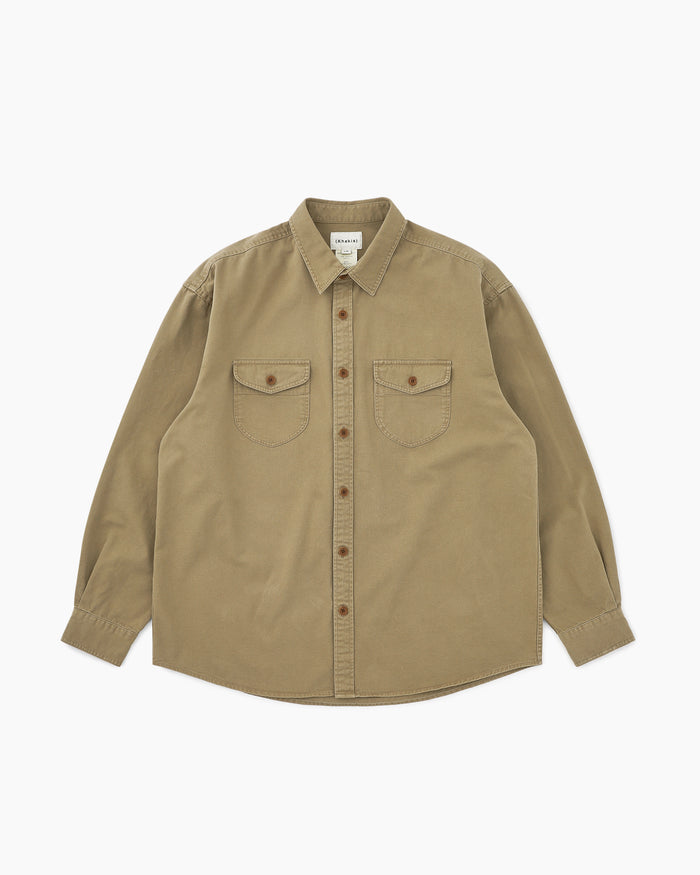 Washed Scout Shirt Tan