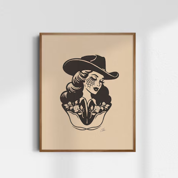 Web Cowgirl Mini Print