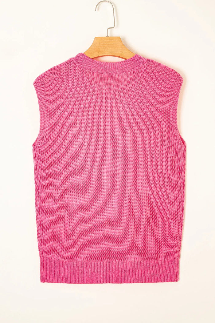 Western Cowboy Embroidery Round Neck Sleeveless Sweater - Sweaters & Cardigans/Sweater Vests